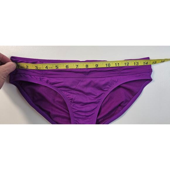 Athleta shirred full bottom purple bikini bottoms low rise EUC beach swim XS - Picture 7 of 8